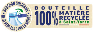 Picto bouchon solidaire + 100% RPET St Yorre Picto solidaire St Yorre